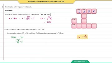 Add Math Form 4 - Chapter 5: Progressions - Self Practice 5.7, 5.8 & 5.9