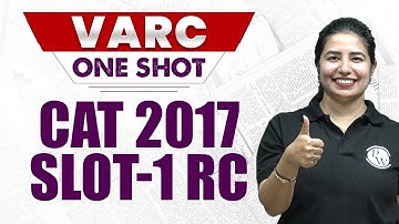 ONE SHOT For CAT 2017 SLOT- 1 | Reading comprehension previous year questions for cat 2023