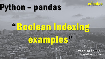 [PYTHON][pandas_24] Basic Indexing - boolean indexing examples