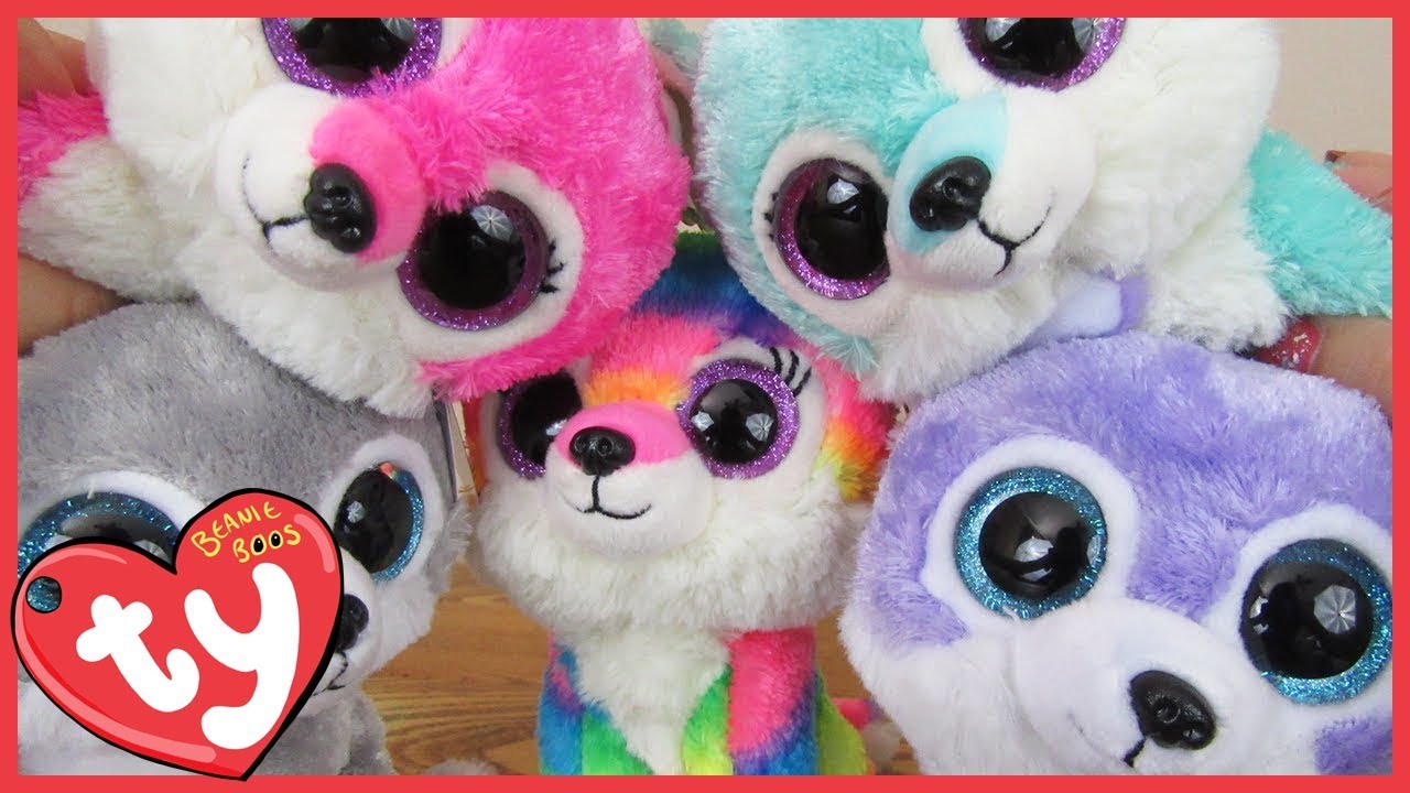 6" TY Beanie Boo Blue Great Wolf Lodge Exclusive Plush Toys Sierra Glitter Eyes 