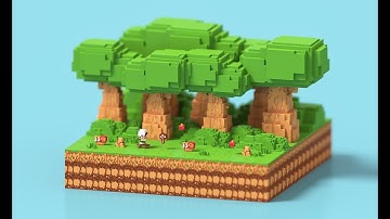 Adventure Island in Voxel Art