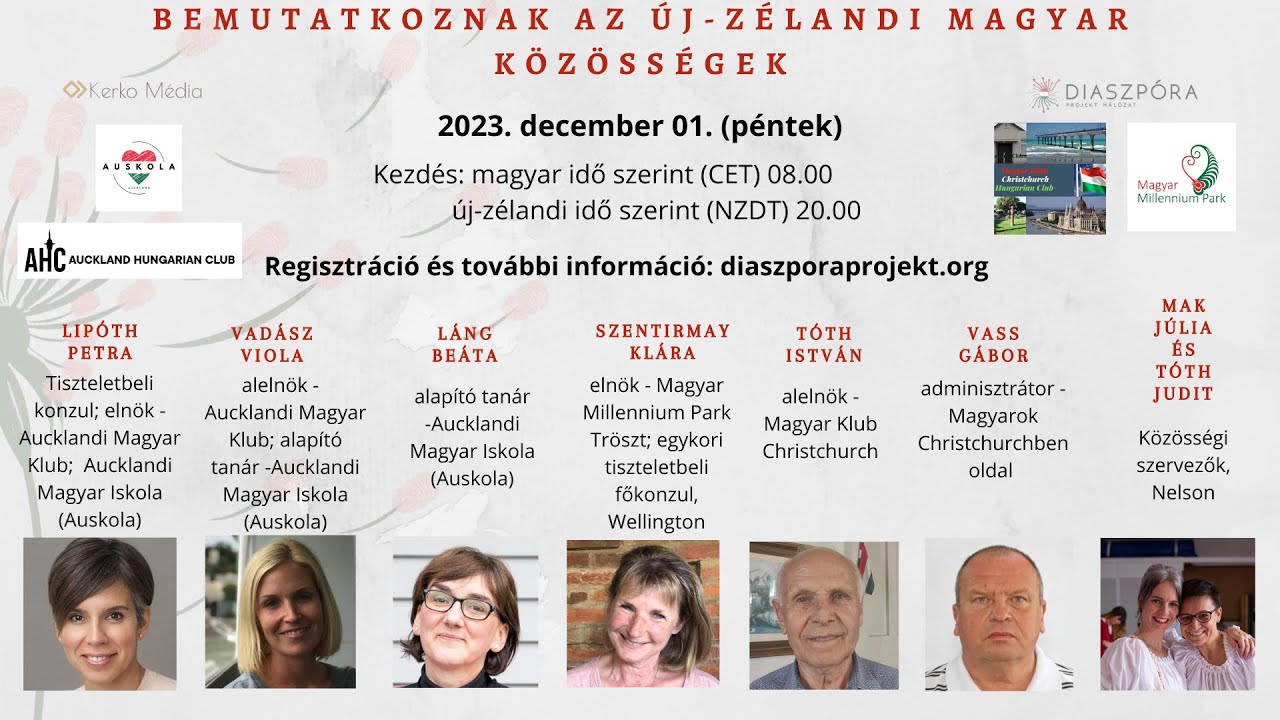BEMUTATKOZNAK AZ ÚJ-ZÉLANDI MAGYAR KÖZÖSSÉGEK