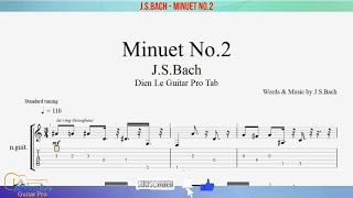 J.S.Bach - Minuet No.2 - for Guitar Tutorial with TABs