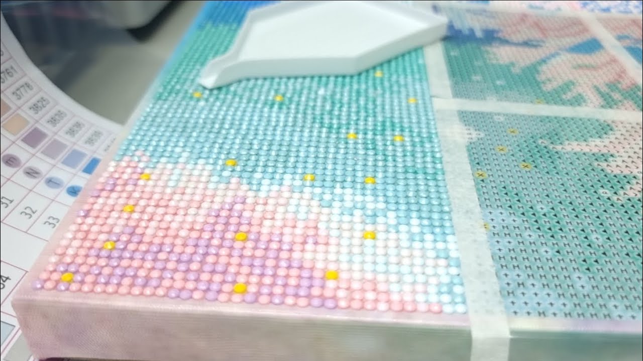 [쩡이네❤️] LED 드림캐쳐 보석십자수 | ASMR |  diamond painting | 잠이솔~~솔 🤗 #鑽石畫