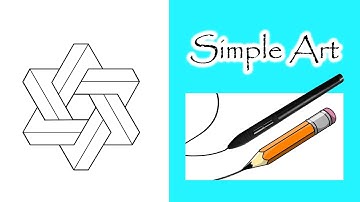 Simple Beginner Art |STEP-BY-STEP Drawing Tutorial (Interlocking 6-Pointed Star)