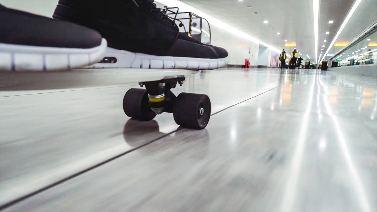 NEVER SKATEBOARD IN THE AIRPORT YouTube