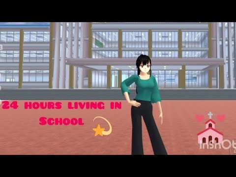 24 hours living in SCHOOL 🏫 // sakura school simulator || in hindi \\ funny challange