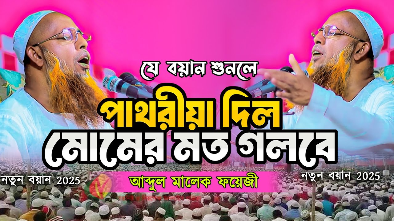 হৃদয় কাঁপানো বয়ান ২০২৫ | পাথরীয়া দিল গলিয়ে দিলেন আব্দুল মালেক ফয়েজী | New Islamic Waz 2025