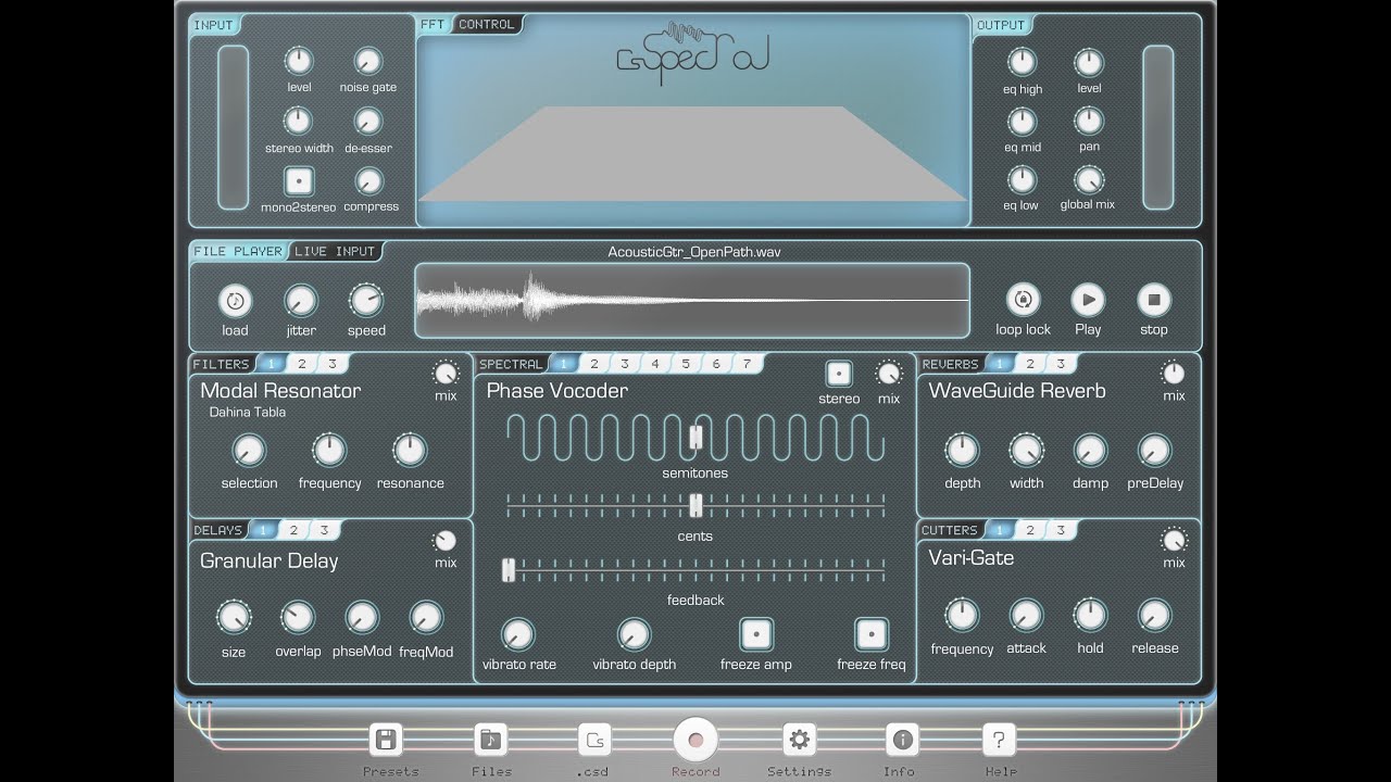 csSpectral Demo and Tutorial for iPad, Incredible Multi FX