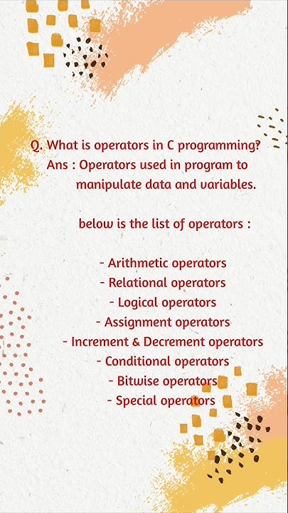 Operators in C programming // C programming // - YouTube