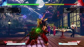 Menat triple jump-in 36 hit midscreen combo into super