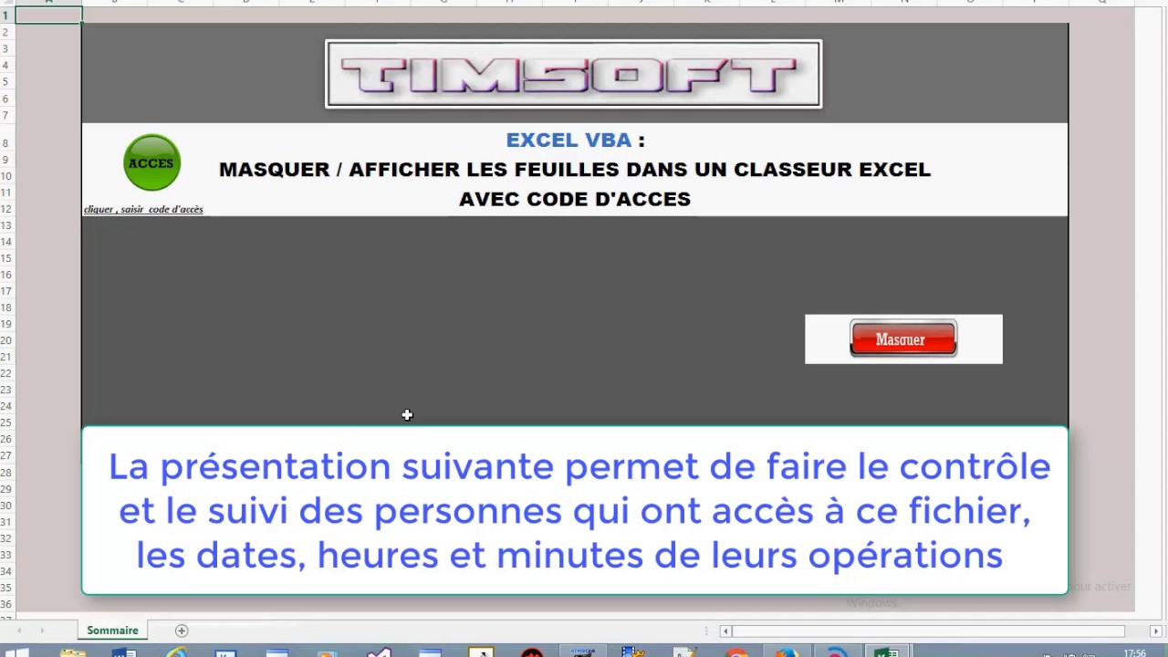 Excel Vba Masquerafficher Feuille Youtube