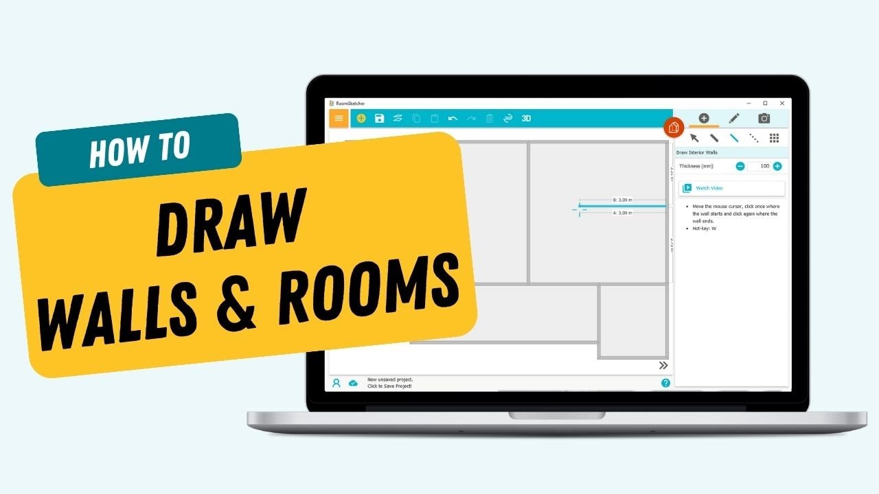 Draw Walls and Rooms RoomSketcher App YouTube