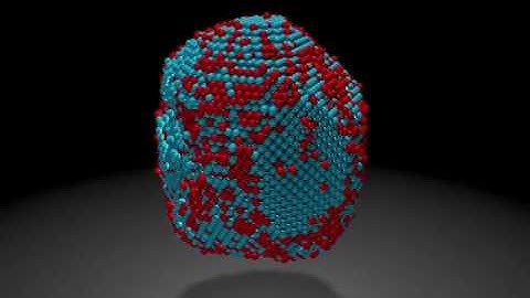 The atoms inside a nanoparticle
