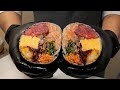 참치와 연어가 두툼하게 들어가 있는 대왕 김말이 초밥 - 후토마키 / giant futomaki roll sushi / korean street food