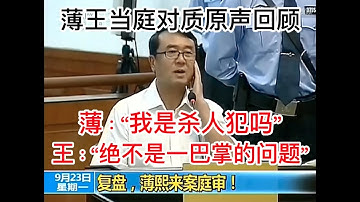 【薄熙来王立军当庭对质】薄熙來拍自己胸脯“我是杀人犯吗”，王“绝不是一巴掌的问题”