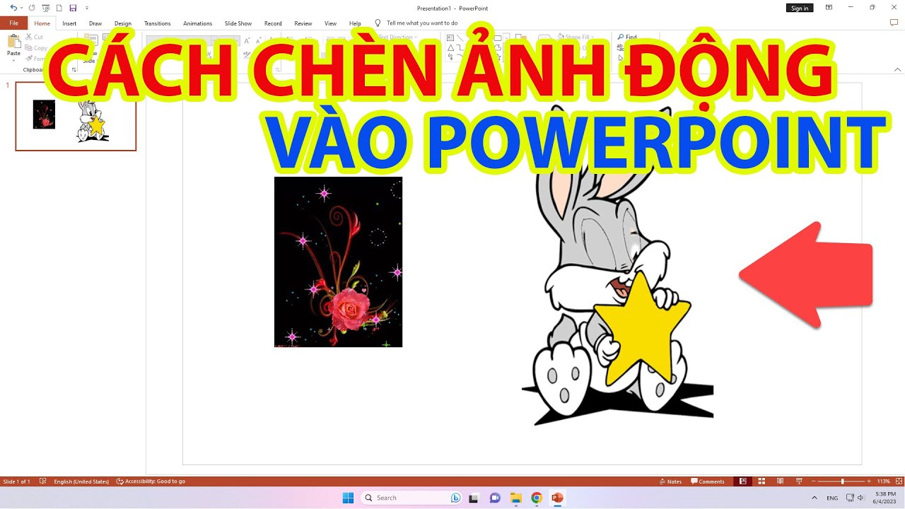 Cách Chèn Ảnh Động Gif Vào Powerpoit Siêu Đẹp - YouTube