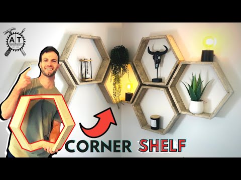 Hexagon Shelves (How to Make DIY Hexagon / Honeycomb Shelves + CORNER shelf)