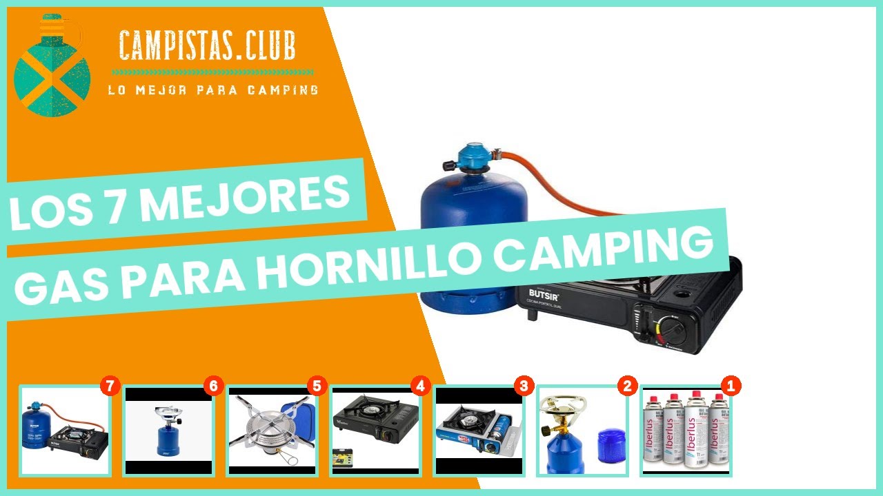 Hornillo Cocina Camping Gas Acampado Playa Campo + 5 Cartuchos de Gas 190 g