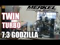 Twin turbo 7.3 GODZILLA makes 1,114 horsepower!