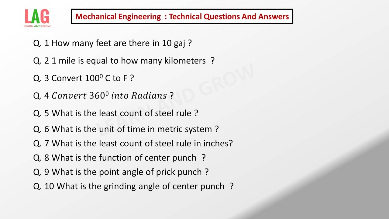 Mechanical : Important Questions And Answers | Class : 3 - YouTube