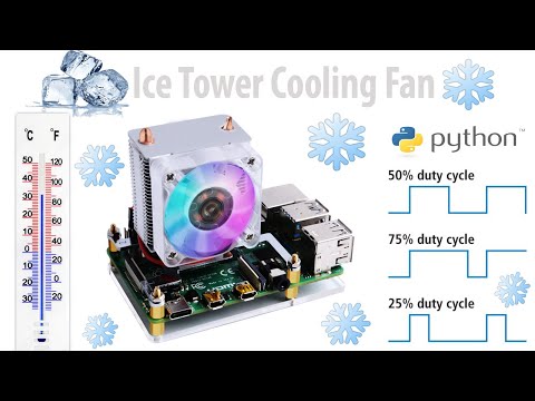 LED programmable tower CPU cooling fan for Raspberry PI, PWM fan