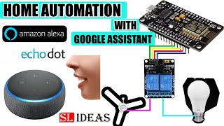 Alexa echo dot Smart Voice Control Home Automation system using NodeMCU ESP8266  | IoT Projects 2022