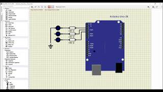 SimulIDE - Tutorial Arduino Uno dan 3 Led Flip Flop