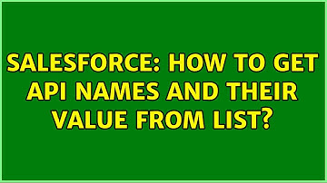 Salesforce: How to get api names and their value from list?