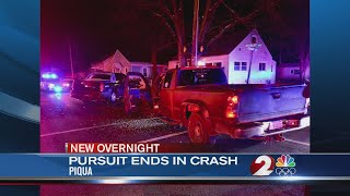 Police pursuit in Piqua ends in crash Friday