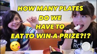 HOW MANY PLATES DO WE HAVE TO EAT TO WIN A PRIZE?!?