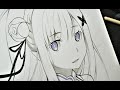 Drawing - Emilia  Step By Step | Re:Zero | Anime Drawing