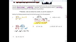 Simplifying Polynomials by the Distributive Property