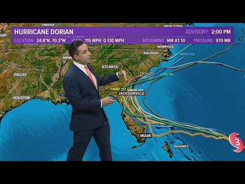 Hurricane Dorian Update: Labor Day weekend forecast track as it nears Florida