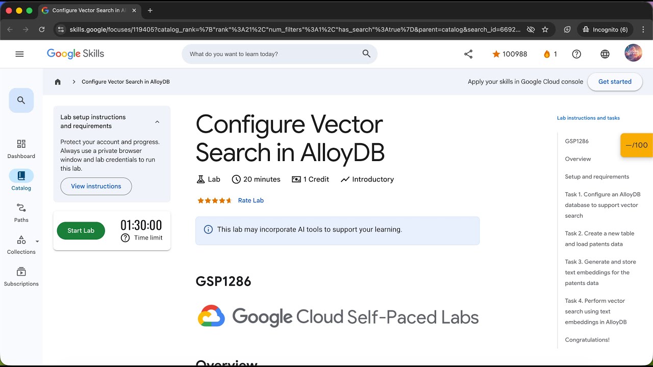 Configure Vector Search in AlloyDB | GSP1286
