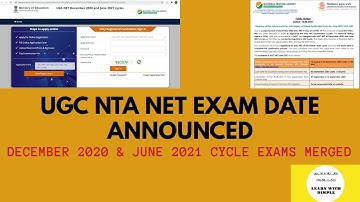UGC NTA NET JRF EXAM DATES ANNOUNCED | DEC 2020 AND JUNE 2021 EXAM IN OCTOBER | LEARN WITH DIMPLE