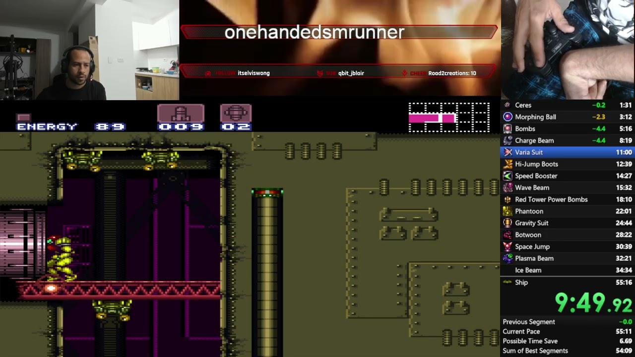 Super Metroid Onehanded - Any% KPDR  - SICK EARLY GAME BRO!