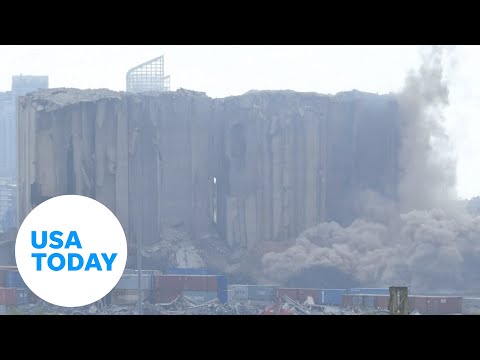 Beirut grain silo crumbles two years after port explosion | USA TODAY