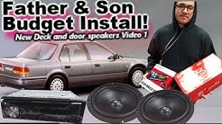 Father & Son Fun Car Stereo Install 1990 Honda Accord - His First Deck & Door Speakers! Video 1 