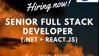 Hiring now! Senior Full Stack Developer (.NET + React.js). GLOBRECS | Global Recruitment Solutions!