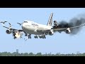 Worst Boeing 747 Bird Strike Emergency Landings| Xplane 11