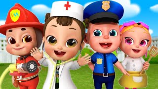 Job and Career Song - Police, Firefighter, Doctor   Nursery Rhymes & Kids Songs | Rosoo Learn & Play
