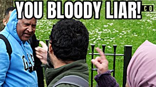 👀😁 Angry Muslim couple learning uncomfortable facts about Islam | Speakers' Corner Debate #socofilms