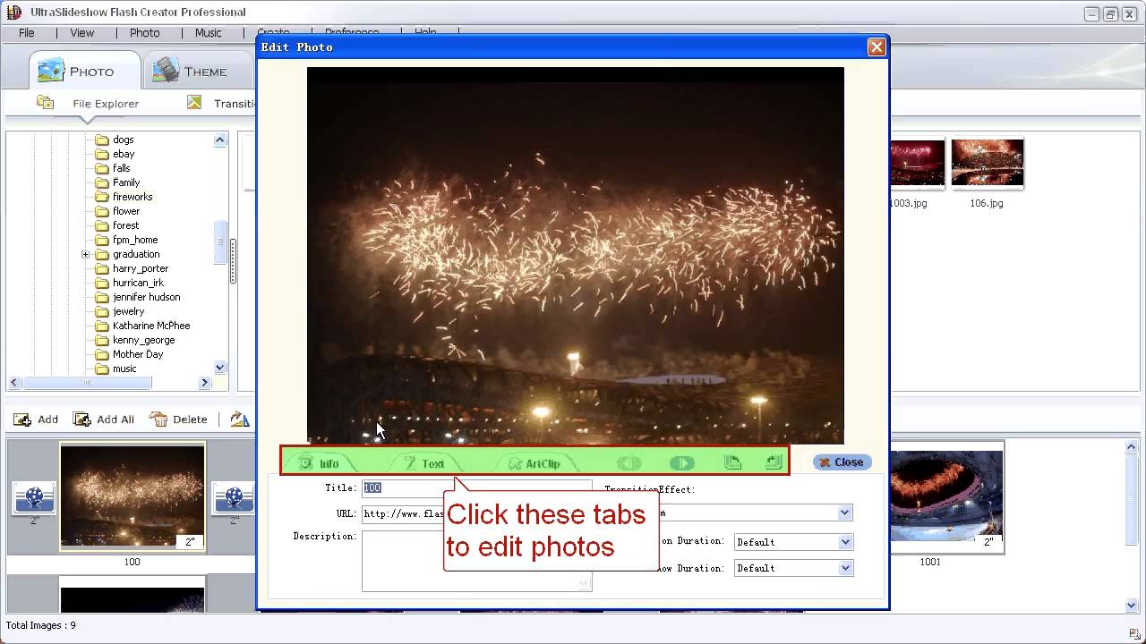 Flash Gallery Maker demo - making photo slideshow