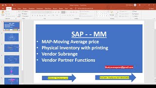 SAP MM- MAP/Physical Inventory/Vendor subrange/Partner functions- All in one class explanation
