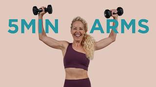 5 Min Toned Arms Workout with Dumbbell Weights