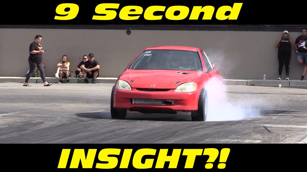 9 Second Honda INSIGHT Drag Racing Import Face Off - YouTube