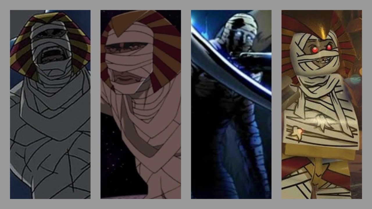 Эволюция «Н'Канту — живая мумия» в мультфильмах и видеоиграх (Marvel Comics)