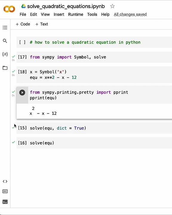How to solve a quadratic equation in python - YouTube