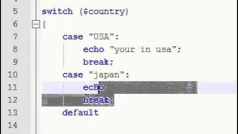 PHP Tutorial -- 6 -- Switch statement